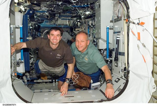 NASA image: Walheim and Schlegel in US Lab