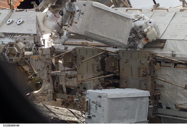 NASA image: Walheim and Schlegel during EVA 2