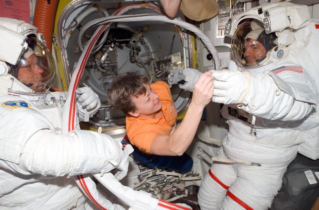 NASA image: Schlegel, Whitson and Walheim in the A/L