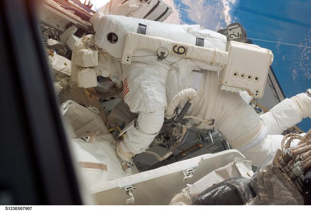 NASA image: Behnken during EVA 4 - Expedition 16 / STS-13 Joint Operations