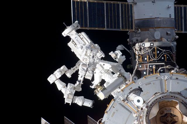 NASA image: Flyaround view of the ISS taken from STS-123 Space Shuttle Endeavor