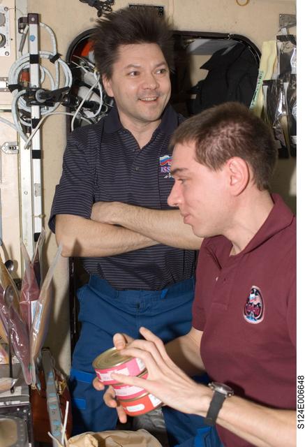 NASA image: Volkov and Kononenko in Service Module (SM)