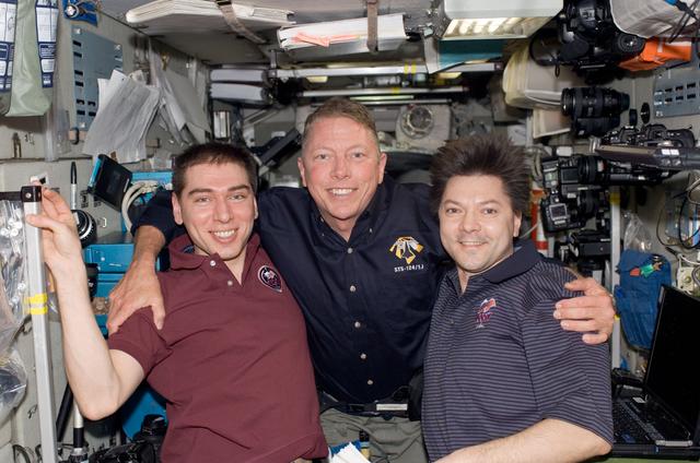 NASA image: Volkov, Fossum and Kononenko in SM