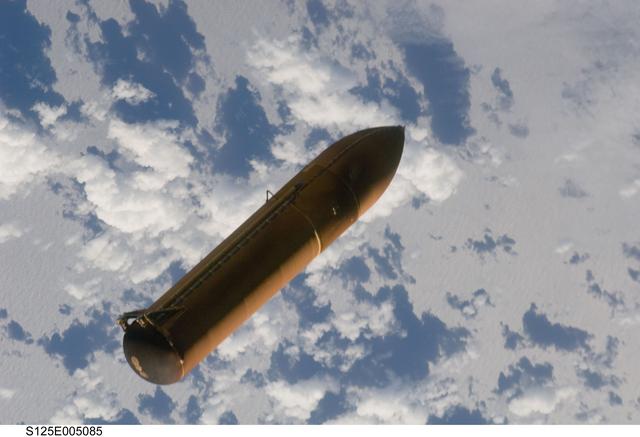 NASA image: External Tank after separation from Atlantis during the STS-125 Mission