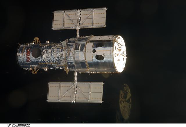 NASA image: Hubble Space Telescope (HST) prior to grapple by STS-125 Shuttle Atlantis