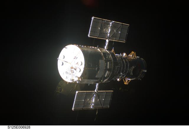 NASA image: Hubble Space Telescope (HST) prior to grapple by STS-125 Shuttle Atlantis