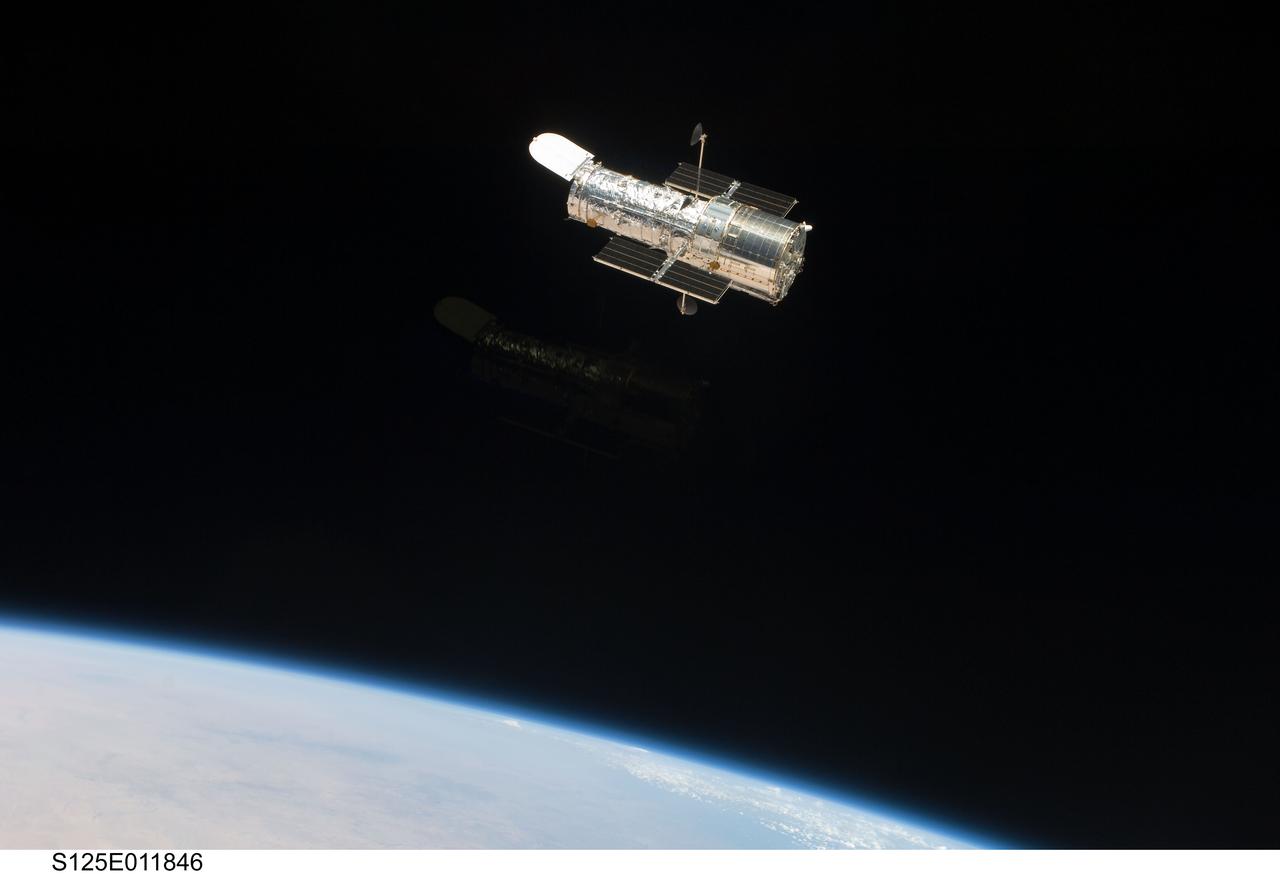 View of the HST after being released from the Shuttle Atlantis