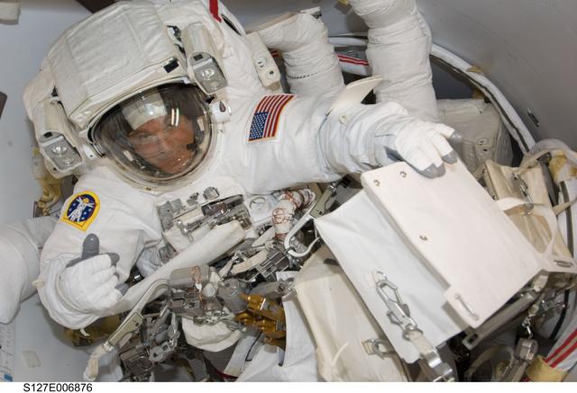 NASA image: Wolf in the A/L during STS-127 / Expedition 20 Joint Operations