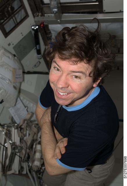 NASA image: Barratt in the A/L during EVA-3 Preparation