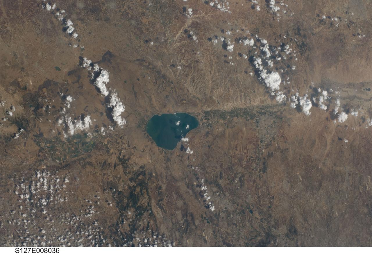 S127-E-008036 (23 July 2009) -- This is a view of the Sea of Galilee as photographed from the shuttle-station tandem 220 miles above Earth. An internatioal crew of astronauts and cosmonauts is spending more than a week together to continue work on the orbital outpost.