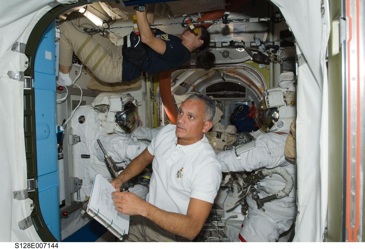 Extravehicular Mobility Unit (EMU) Prep in Joint Airlock