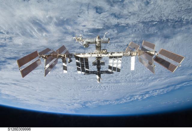 NASA image: ISS Overall View after STS-128 Undocking
