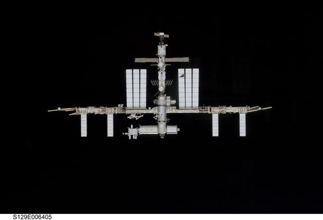 NASA image: View of ISS taken during the STS-129 Approach