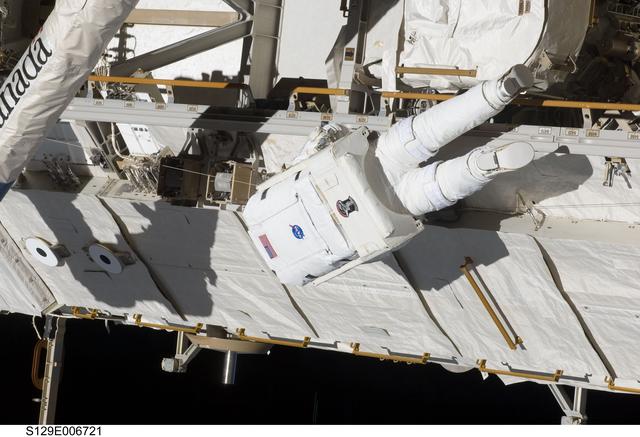 NASA image: View of STS-129 MS4 Satcher during EVA1