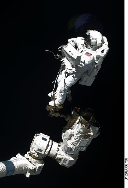 NASA image: View of STS-129 MS4 Satcher during EVA1