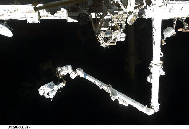 NASA image: View of STS-129 MS4 Satcher during EVA1
