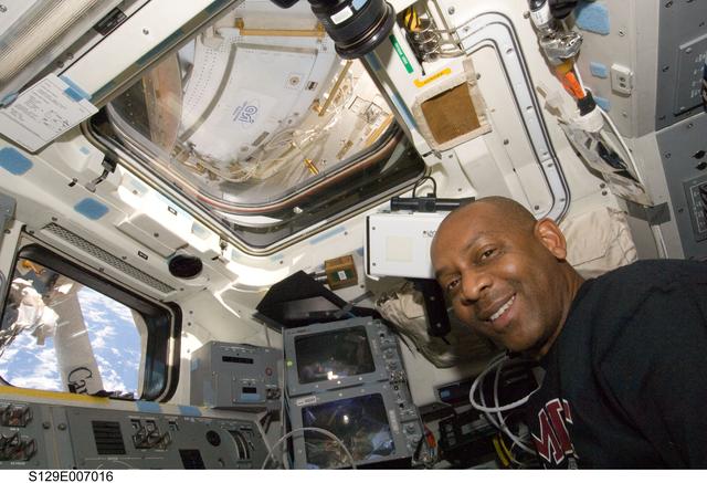 NASA image: View of MS4 Satcher working on the FD