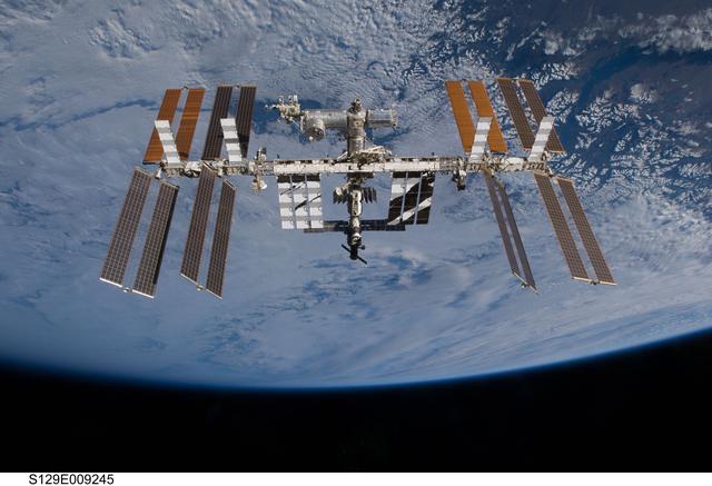 NASA image: Overall view of the ISS taken as Atlantis departs at the end of the STS-129 Mission