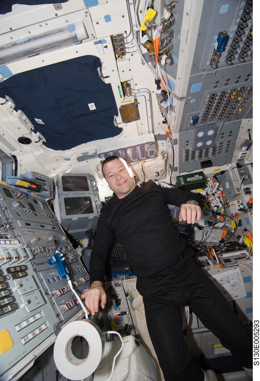 S130-E-005293 (8 Feb. 2010) --- NASA astronaut Nicholas Patrick, STS-130 mission specialist, is pictured on the aft flight deck of space shuttle Endeavour during flight day one activities.