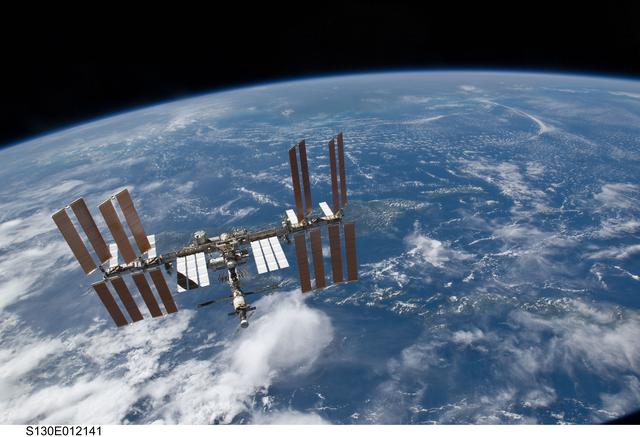 NASA image: Overall View of ISS After STS-130 Undocking