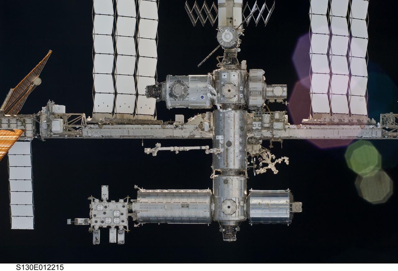 S130-E-012215 (19 Feb. 2010) --- A close-up view of a portion of the International Space Station is featured in this image photographed by an STS-130 crew member on space shuttle Endeavour after the station and shuttle began their post-undocking relative separation. Undocking of the two spacecraft occurred at 7:54 p.m. (EST) on Feb. 19, 2010. The newly-installed Tranquility node and Cupola are visible at top center.