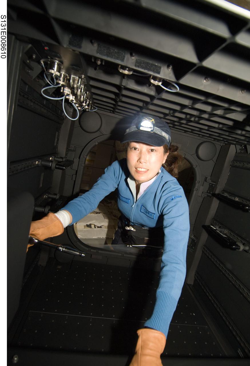 S131-E-008610 (10 April 2010) --- Japan Aerospace Exploration Agency (JAXA) astronaut Naoko Yamazaki, STS-131 mission specialist, works in the Window Observational Research Facility (WORF) in the Destiny laboratory of the International Space Station while space shuttle Discovery remains docked with the station. WORF will provide cameras, multispectral and hyperspectral scanners, camcorders and other instruments to capture Earth imagery through Destiny?s nadir window.