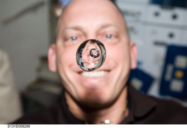 NASA image: Anderson and water bubble