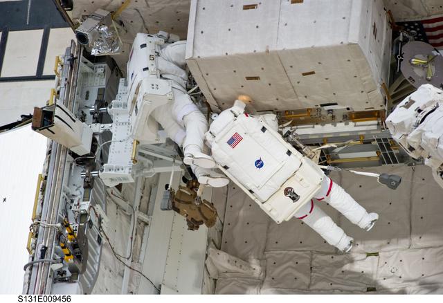 NASA image: STS-131 EVA 3 PLB Setup and ATA LMC Install