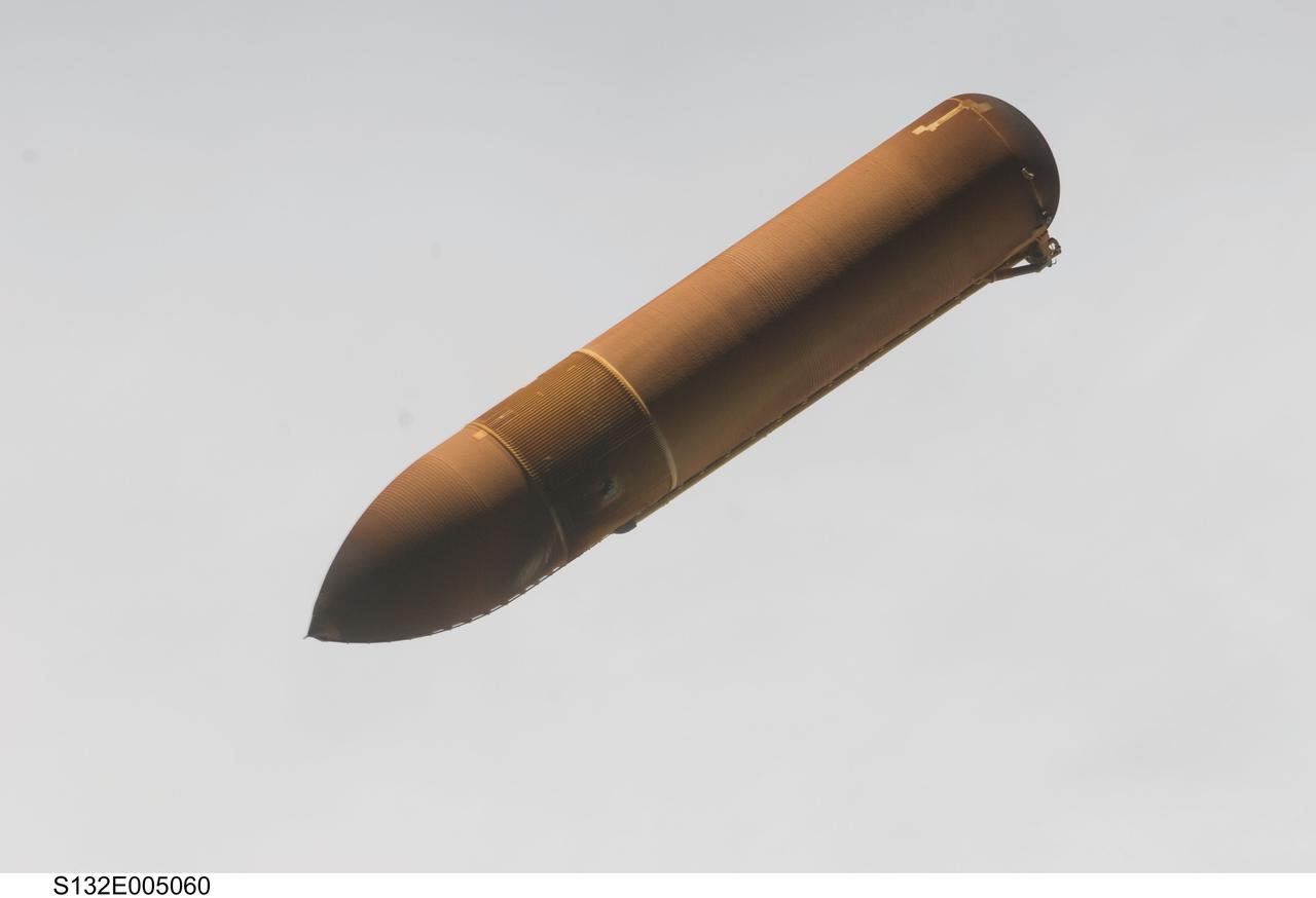 S132-E-005060 (14 May 2010) --- Just before ascending to Earth orbit, the space shuttle Atlantis dropped off its external fuel tank and one of the six STS-132 crew members onboard photographed a series of still images. Liftoff was at 2:20 p.m. (EDT) on May 14, 2010, from launch pad 39A at NASA's Kennedy Space Center. Photo credit: NASA or National Aeronautics and Space Administration