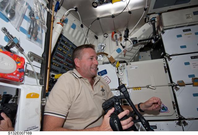 NASA image: Ham records video in the FWD MDDK during STS-132