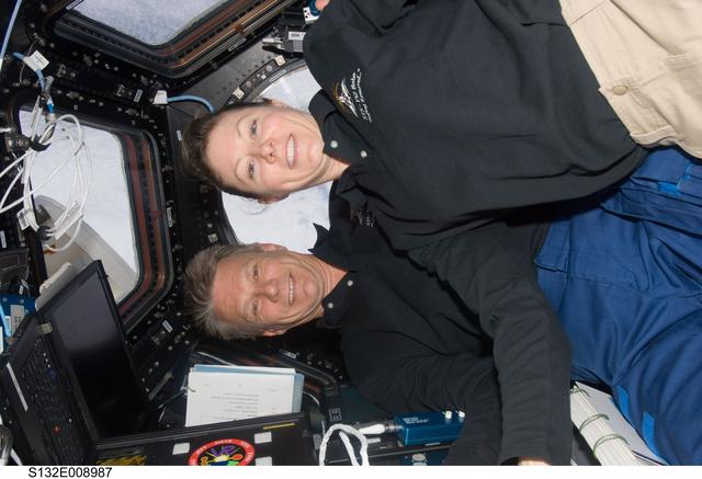 NASA image: Sellers and Dyson in the Cupola Module during Joint Operations