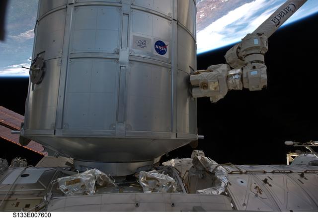 NASA image: View of PMM being transferred to Node 1