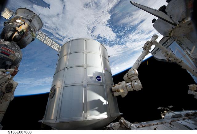 NASA image: View of PMM being transferred to Node 1