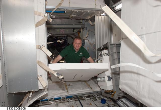 NASA image: Boe works in Permanent Multipurpose Module (PMM)