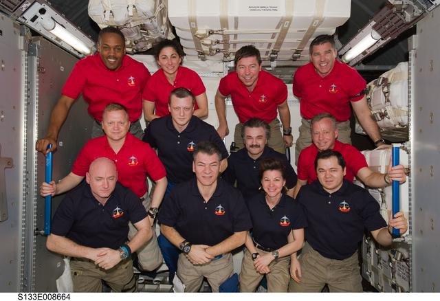 STS-133 / Expedition 26 on-orbit crew portrait