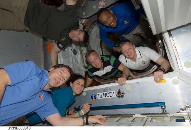 STS-133 crew in PMM