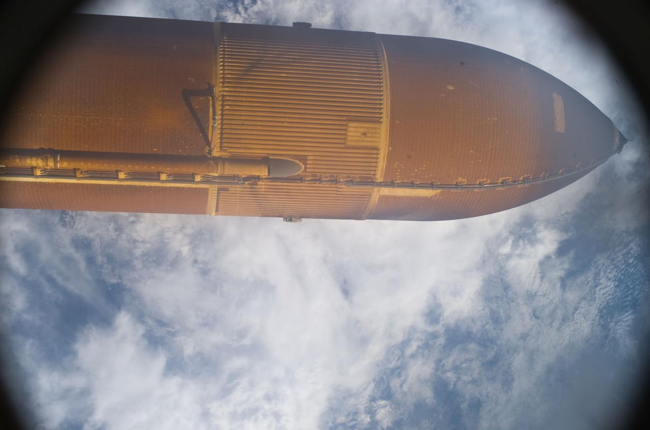 S134-E-005013  (16 May 2011) --- The STS-134 external fuel tank is seen during its release from space shuttle Endeavour in space following the successful launch on May 16, 2011. An STS-134 crew member using a hand-held still  camera  exposed the image. Photo credit: NASA