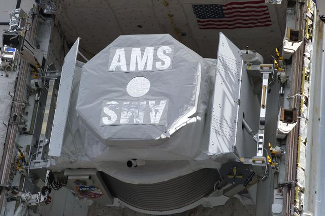 NASA image: View of AMS-2 stowed in the Endeavour Payload Bay