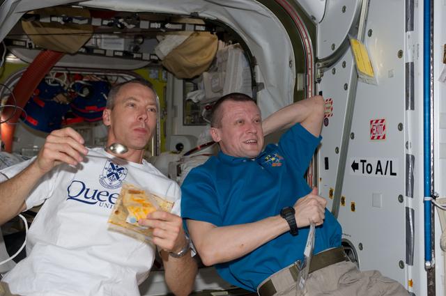 NASA image: View of Expedition 27/STS-134 Crew Members in the Node 1