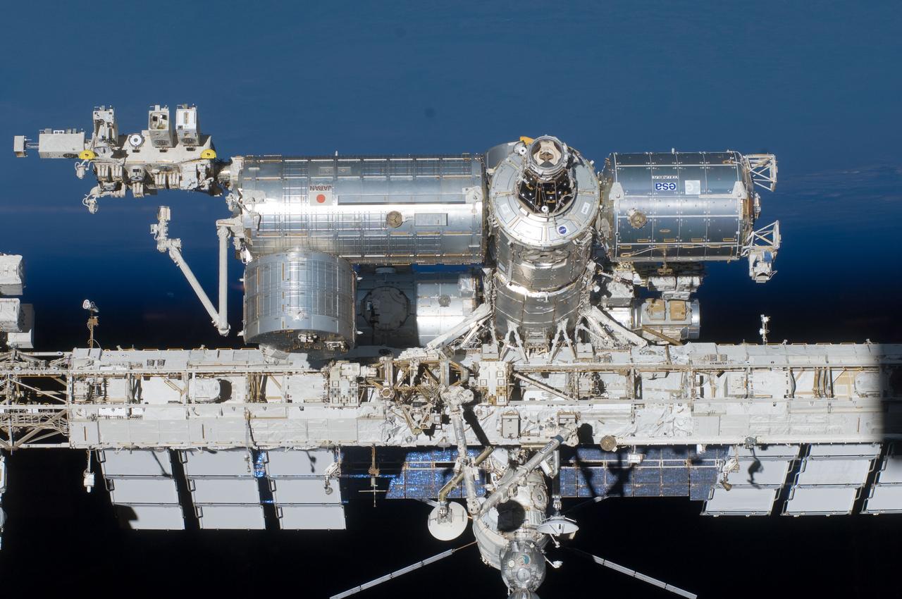 S134-E-010585 (29 May 2011) --- A close-up view of a section of the International Space Station is featured in this image photographed by an STS-134 crew member on the space shuttle Endeavour after the station and shuttle began their post-undocking relative separation. Undocking of the two spacecraft occurred at 11:55 p.m. (EDT) on May 29, 2011. Endeavour spent 11 days, 17 hours and 41 minutes attached to the orbiting laboratory. Photo credit: NASA