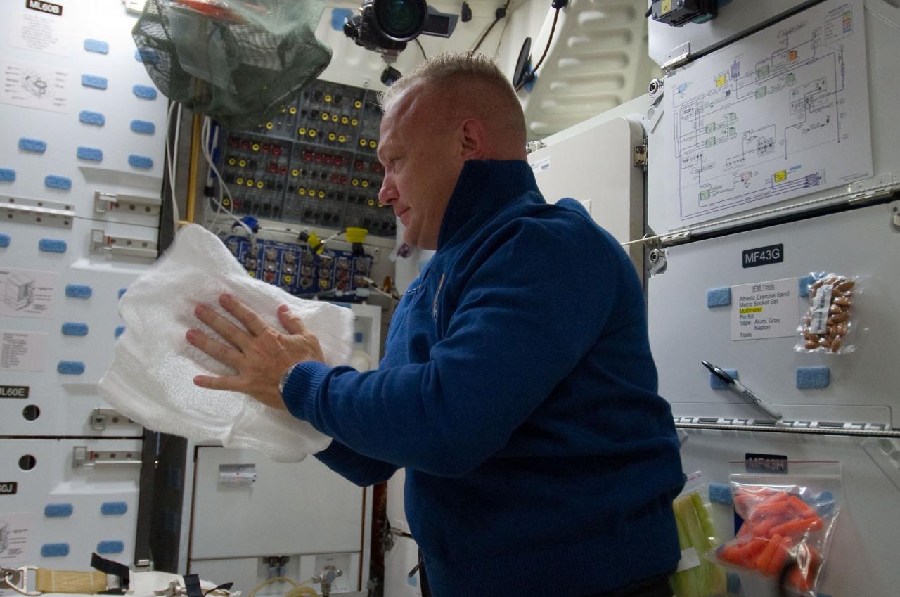 S135-E-006276 (9 July 2011) --- NASA astronaut Doug Hurley, STS-135 pilot, is pictured on the middeck of the space shuttle Atlantis during the flight's second day of activities in Earth orbit. Photo credit: NASA