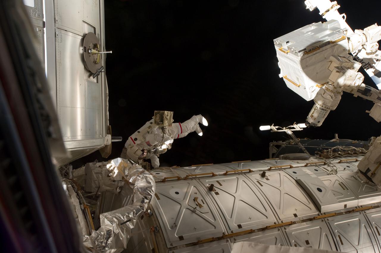 S135-E-007500 (12 July 2011) --- NASA astronaut Mike Fossum, Expedition 28 flight engineer, is pictured in one of a series of pictures that documented the July 12 spacewalk involving him and NASA astronaut Ron Garan as the outside participants for the six and a half hour event. Photo credit: NASA