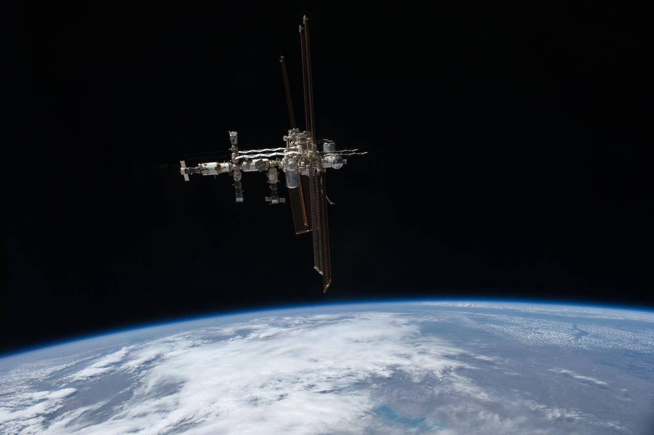 S135-E-011864 (19 July 2011) --- This picture of the International Space Station was photographed from the space shuttle Atlantis as the orbiting complex and the shuttle performed their relative separation in the early hours of July 19, 2011. Onboard the station were Russian cosmonauts Andrey Borisenko, Expedition 28 commander; Sergei Volkov and Alexander Samokutyaev, both flight engineers; Japan Aerospace Exploration astronaut Satoshi Furukawa, and NASA astronauts Mike Fossum and Ron Garan, all flight engineers. Onboard the shuttle were NASA astronauts Chris Ferguson, STS-135 commander; Doug Hurley, pilot; and Sandy Magnus and Rex Walheim, both mission specialists. Photo credit: NASA