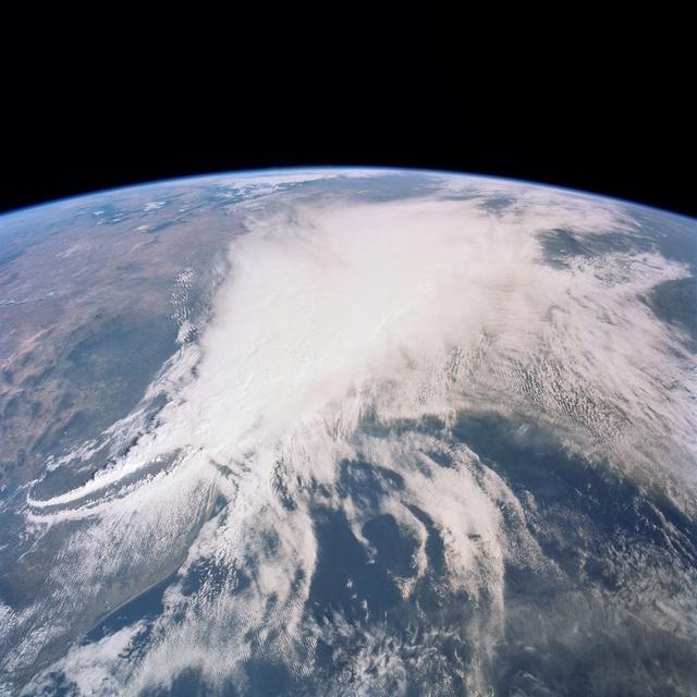 NASA image: Thunderstorm, Texas Gulf Coast, USA