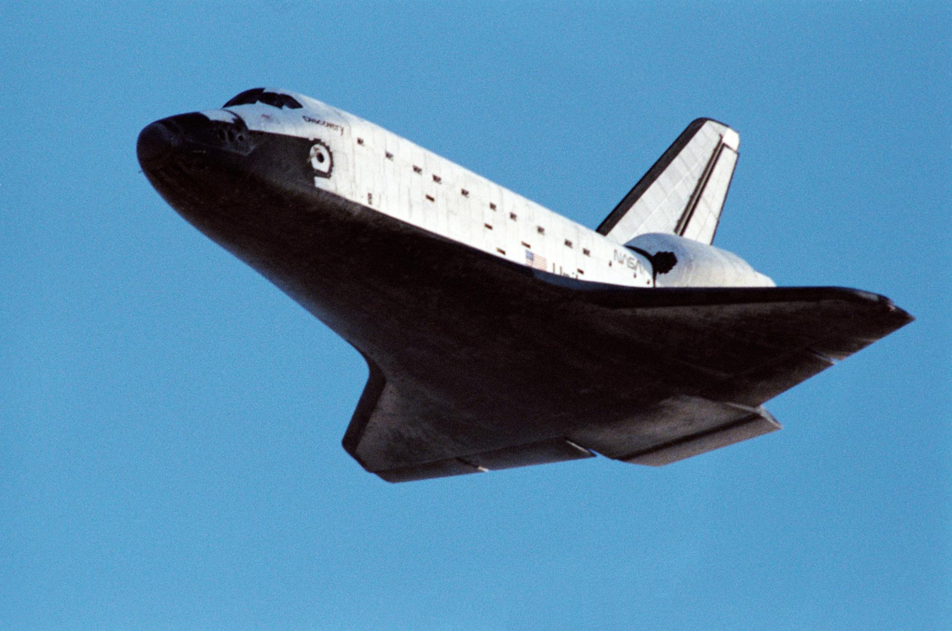 Space shuttle coming in for a landing