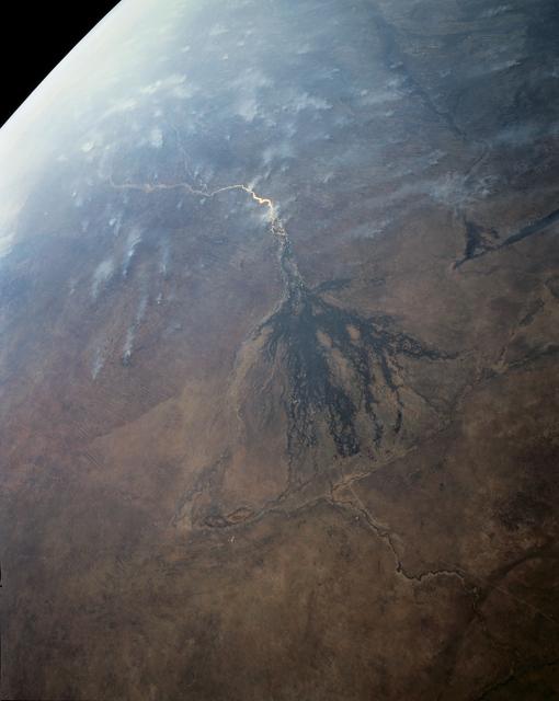 Panoramic Okavango Swamp, Botswana and Fires in Angola, Africa