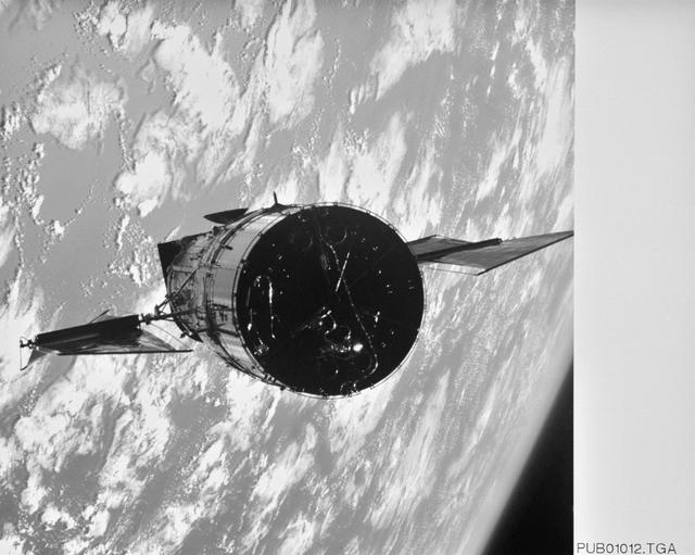 NASA image: Hubble Space Telescope photographed by Electronic Still Camera