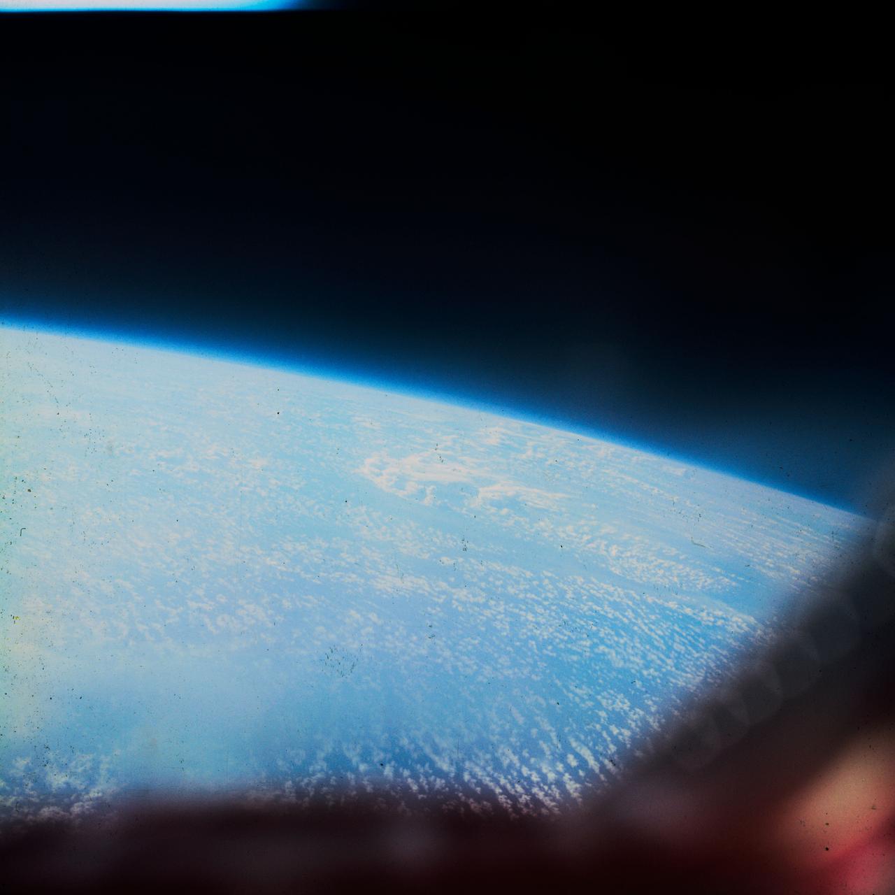 S62-06612 (3 Oct. 1962) --- Cloud formation over South America taken during the fifth orbit pass of the Mercury-Atlas 8 (MA-8) mission by astronaut Walter M. Schirra Jr. with a hand-held camera. Photo credit: NASA