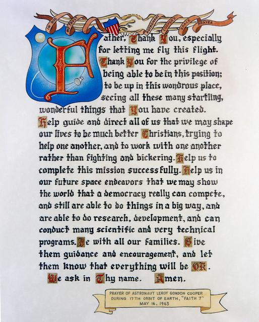 NASA image: "Faith 7" - Prayer