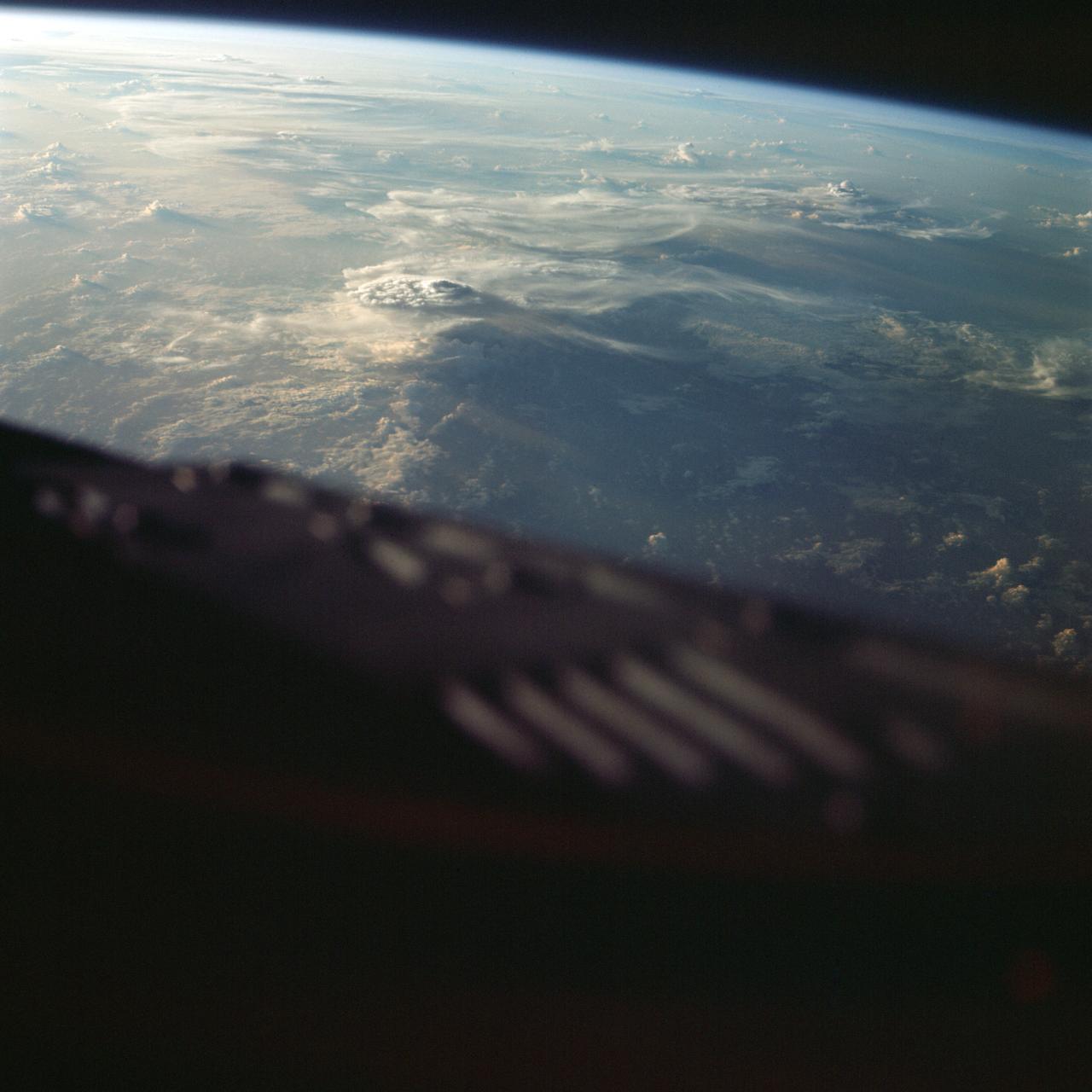 S65-18752 (23 March 1965) --- View of a cloudy part of Earth as seen from the Gemini-3 spacecraft while in orbit.